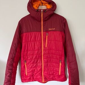 Marmot Mens Red and Orange Puffer Jacket